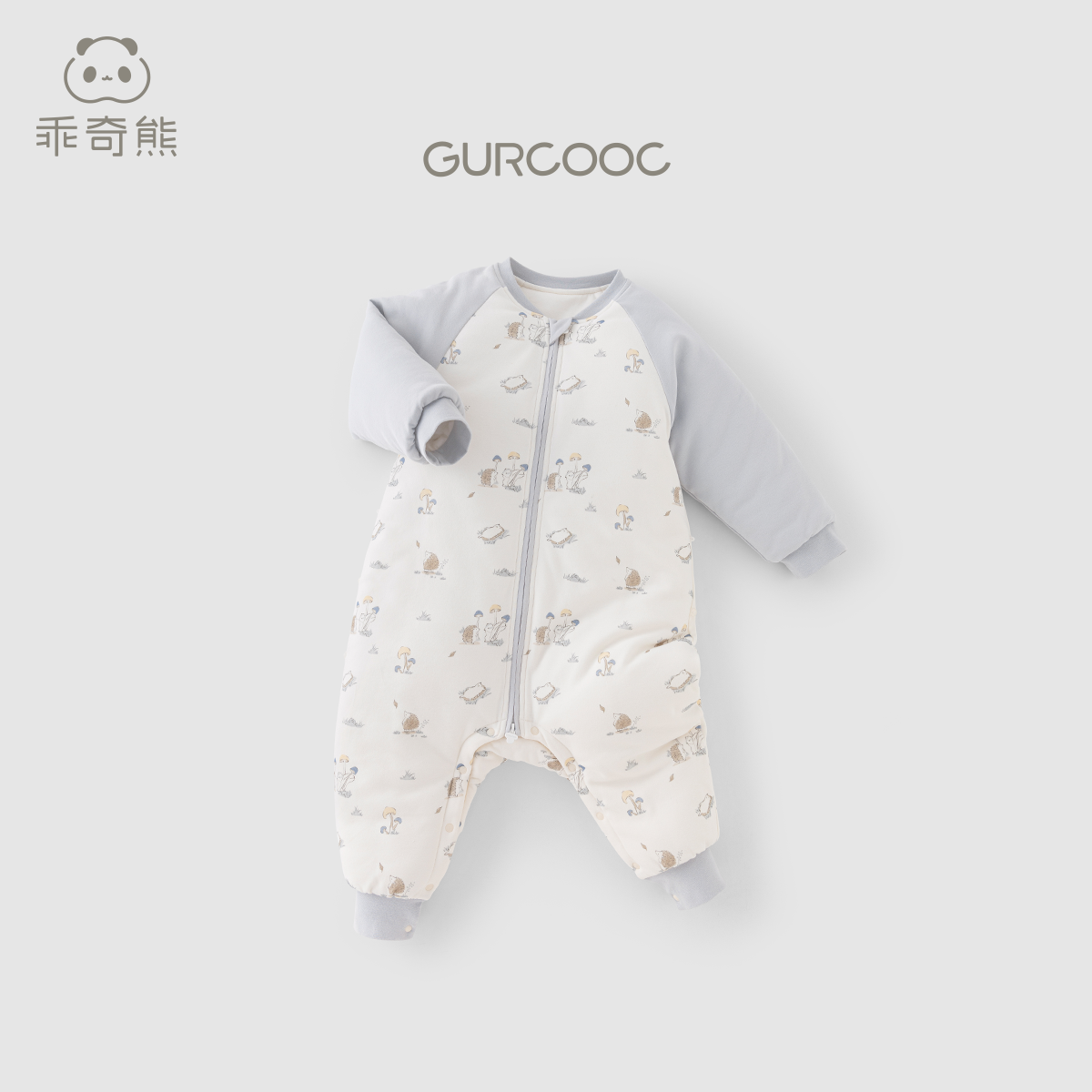 秋冬季婴儿夹棉睡袋儿童保暖分腿式防踢被男女宝宝加厚连体睡衣服