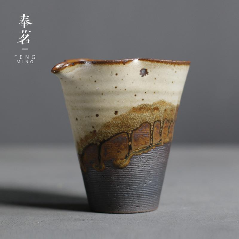 柴烧茶海日式茶道公道杯手拉胚陶瓷匀杯干泡茶茶海