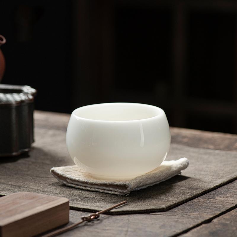 玩物尚置冰种玉瓷茶杯主人杯单杯陶瓷茶具个人专用高档喝茶品茗杯
