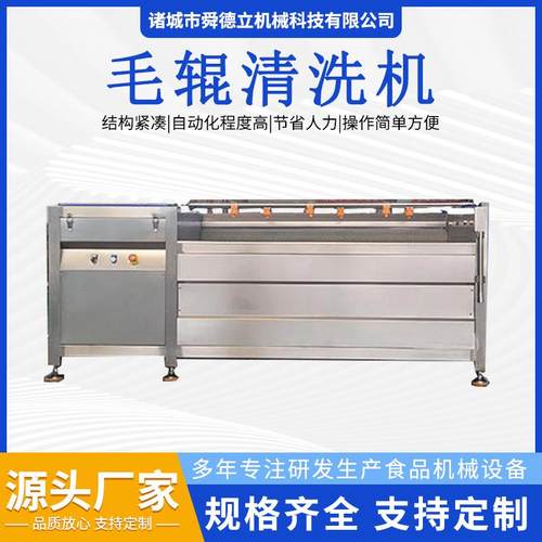 莲藕红薯萝卜去泥清污设备全自动毛辊清洗机土豆胡萝卜去皮机