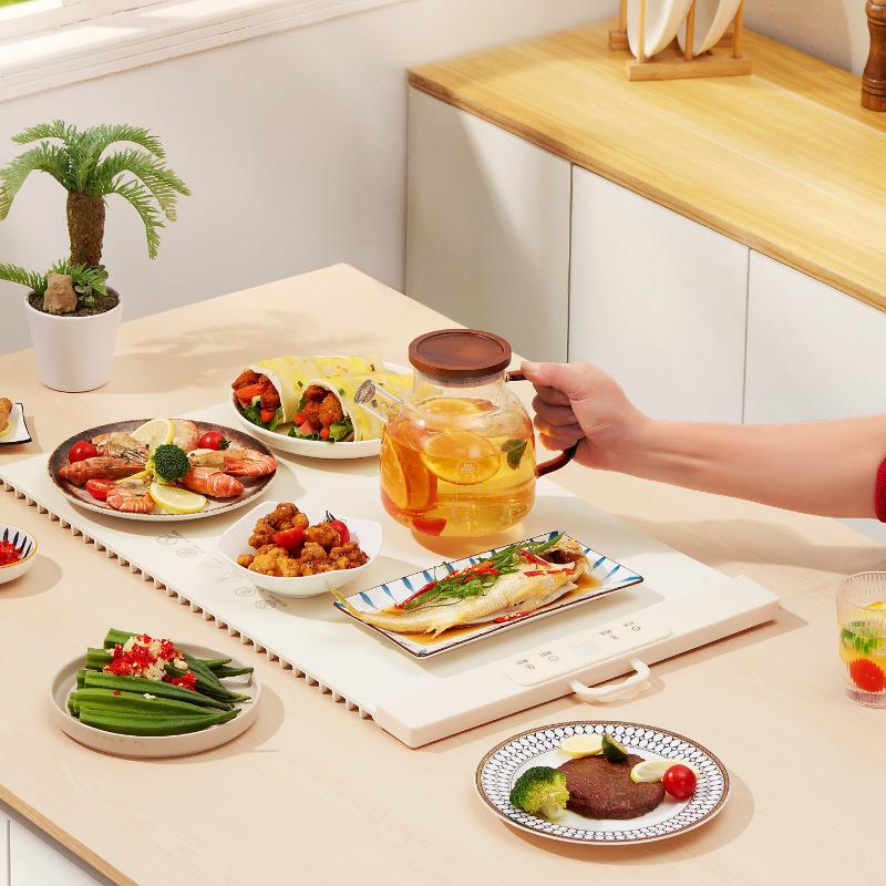 柔性暖菜板热菜神器家用餐桌垫加热盘折叠多功能饭菜保温板