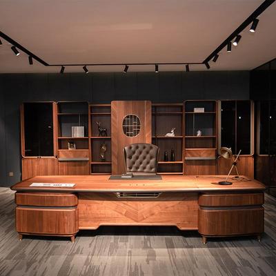 格创办公家具高档老板桌办公桌椅新中式大班桌实木大班台