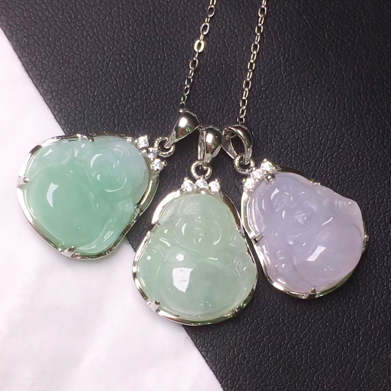 缅甸翡翠吊坠佛玉坠女款