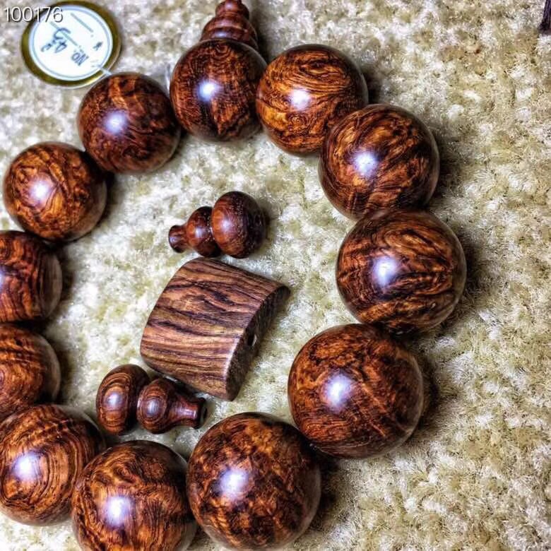 海南黄花梨手串2.0 男留疤虎皮纹海黄油梨佛珠手链女