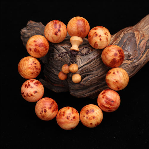 崖柏手串四川凉山高油崖柏佛珠手串满留雀眼陈化老料佛珠手串男式