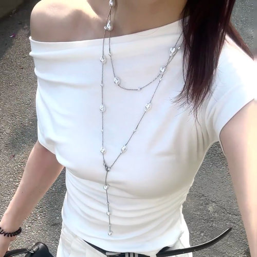 长款满天星仿珍珠项链女款高级感多种戴法锁骨链轻奢小众气质颈链