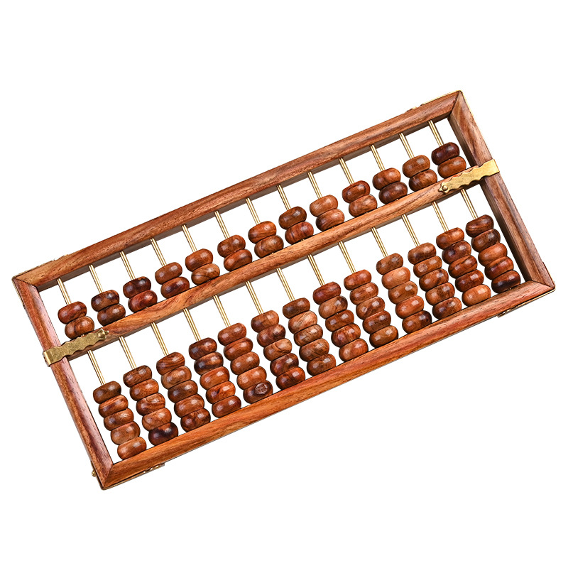 海南黄花梨木算盘13档榫卯工艺铜构木雕工艺礼品风水摆件送礼收藏