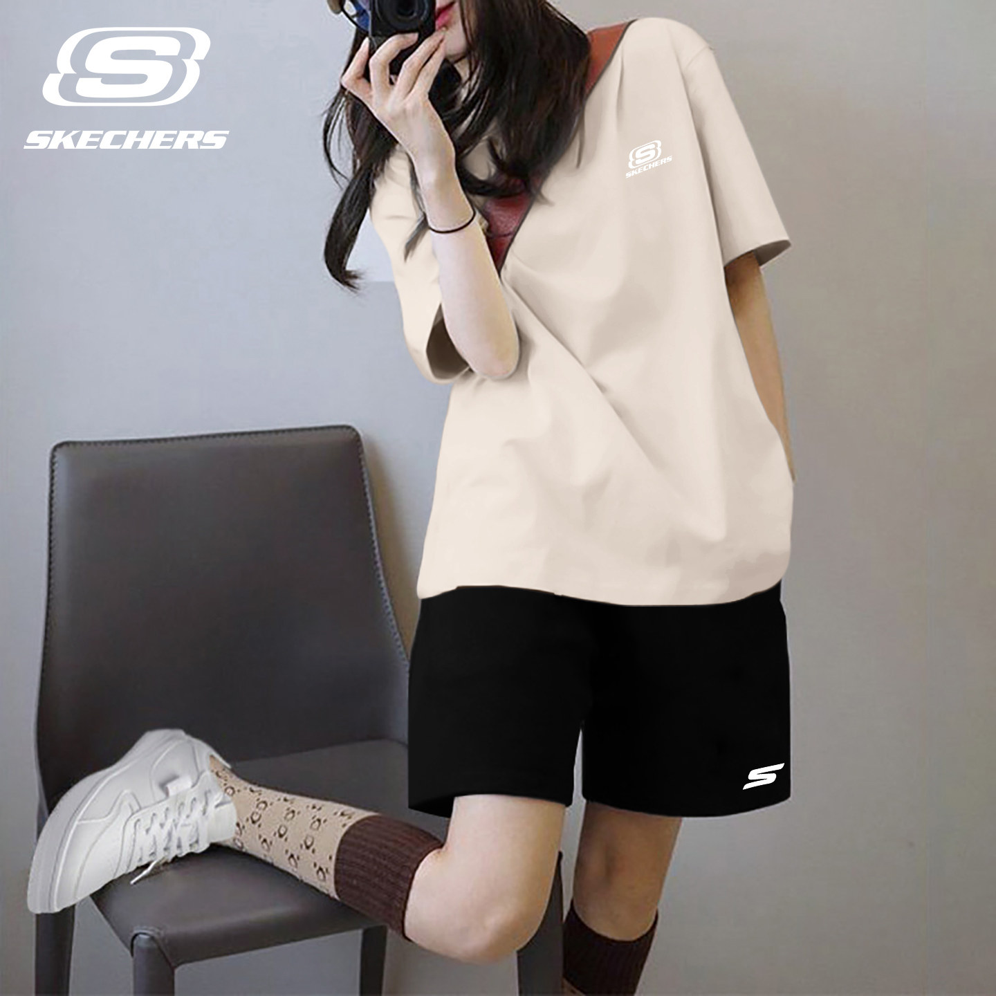 斯凯奇运动套装女士夏装羽毛球服