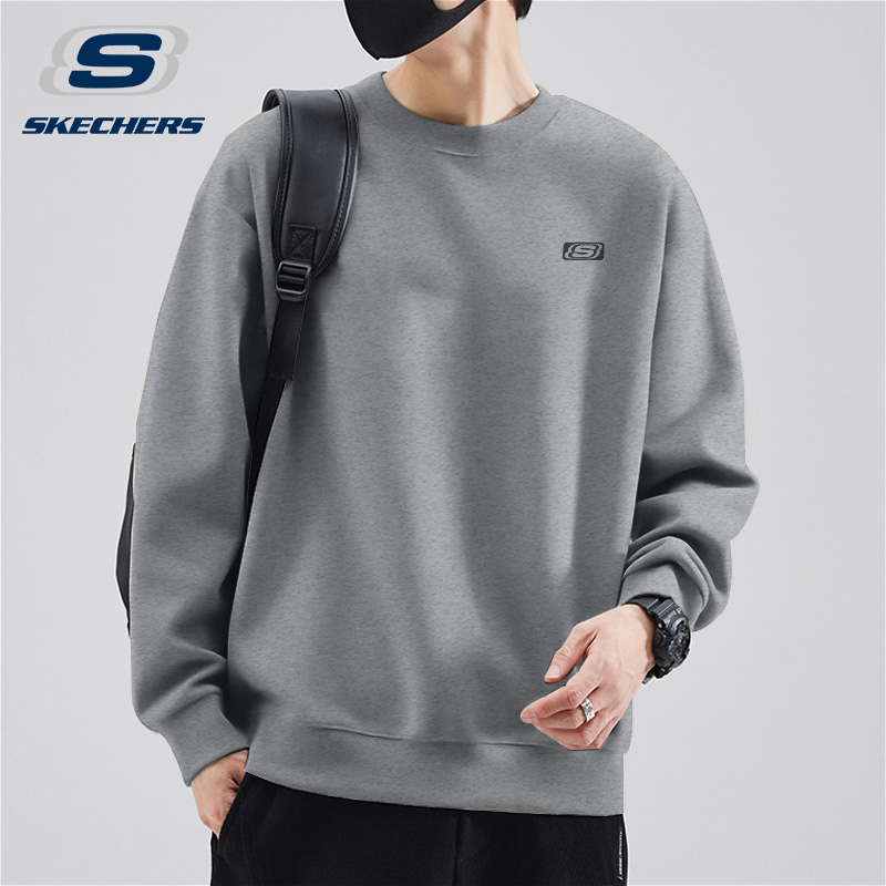 斯凯奇运动套头衫男圆领百搭卫衣