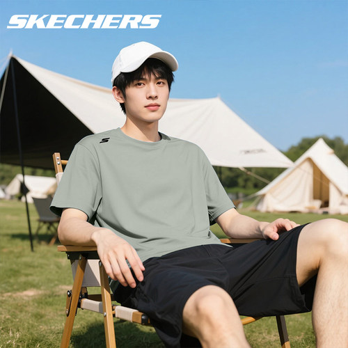 斯凯奇运动套装男夏季爸爸两件套