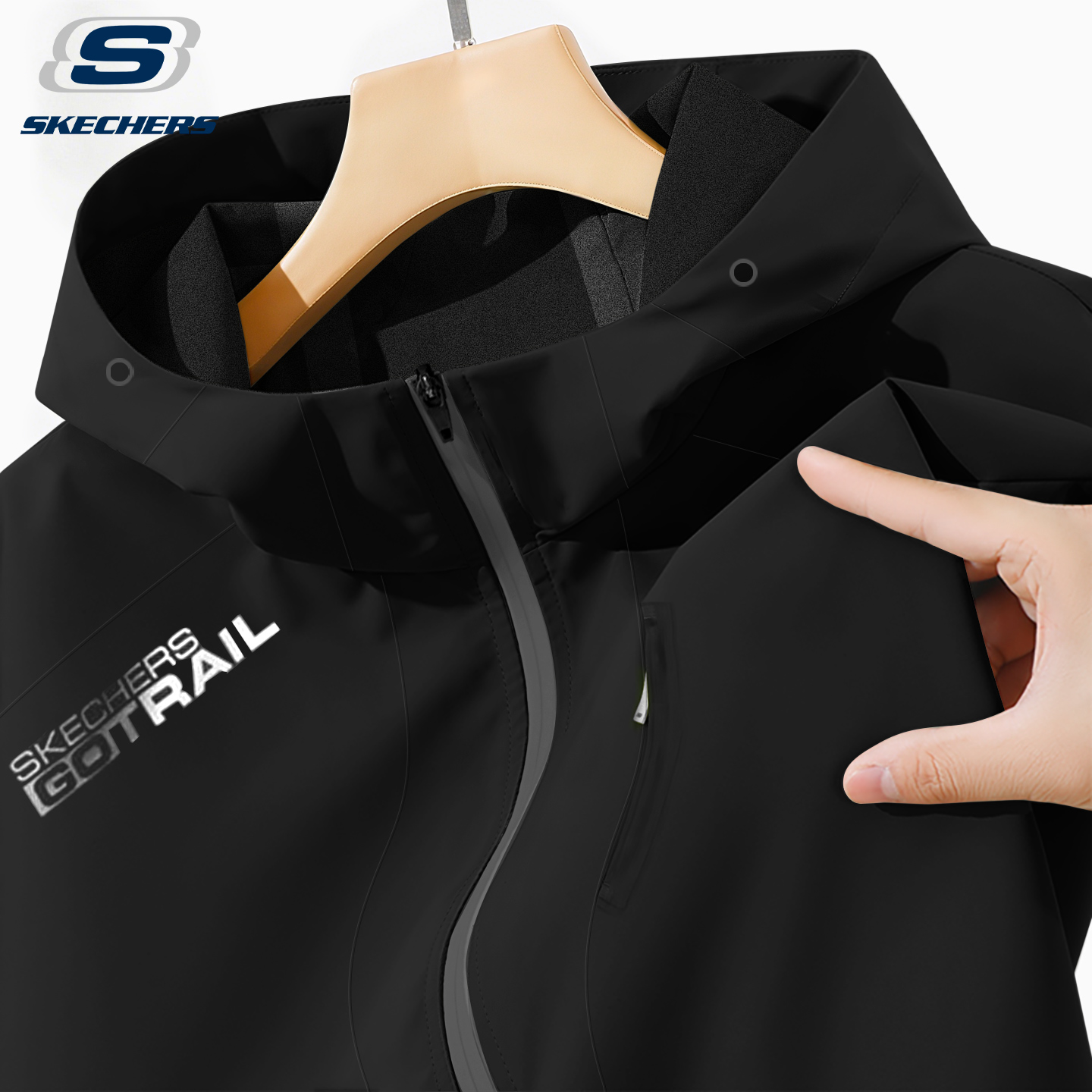 斯凯奇运动茄克春秋新款连帽外套