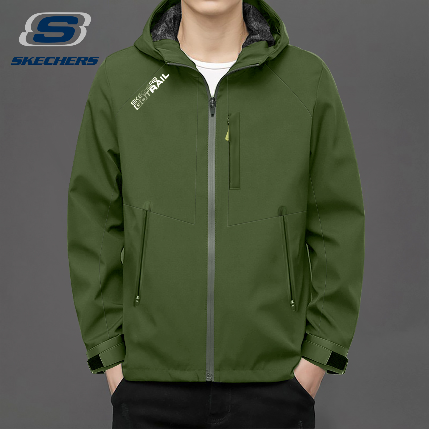 斯凯奇冲锋衣春秋季男子户外运动