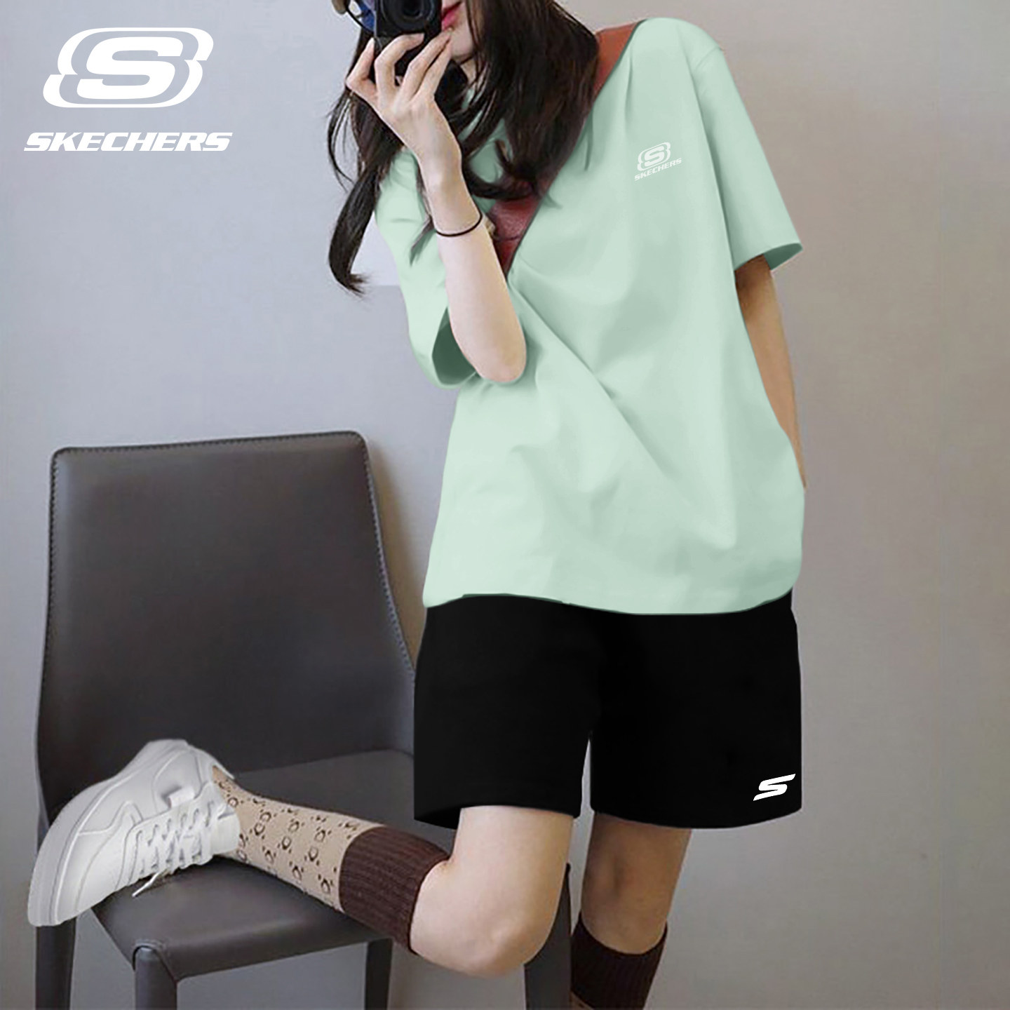 斯凯奇运动套装女士夏装羽毛球服
