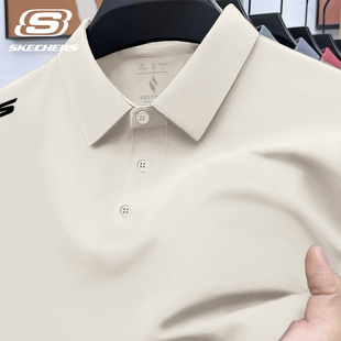 斯凯奇短袖冰丝POLO衫男款翻领t恤夏季速干体恤男士有领夏天衣服