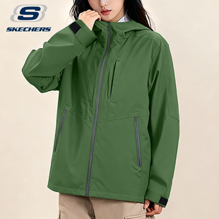 斯凯奇户外冲锋衣男女款春秋季防水防风外套徒步登山情侣运动服装