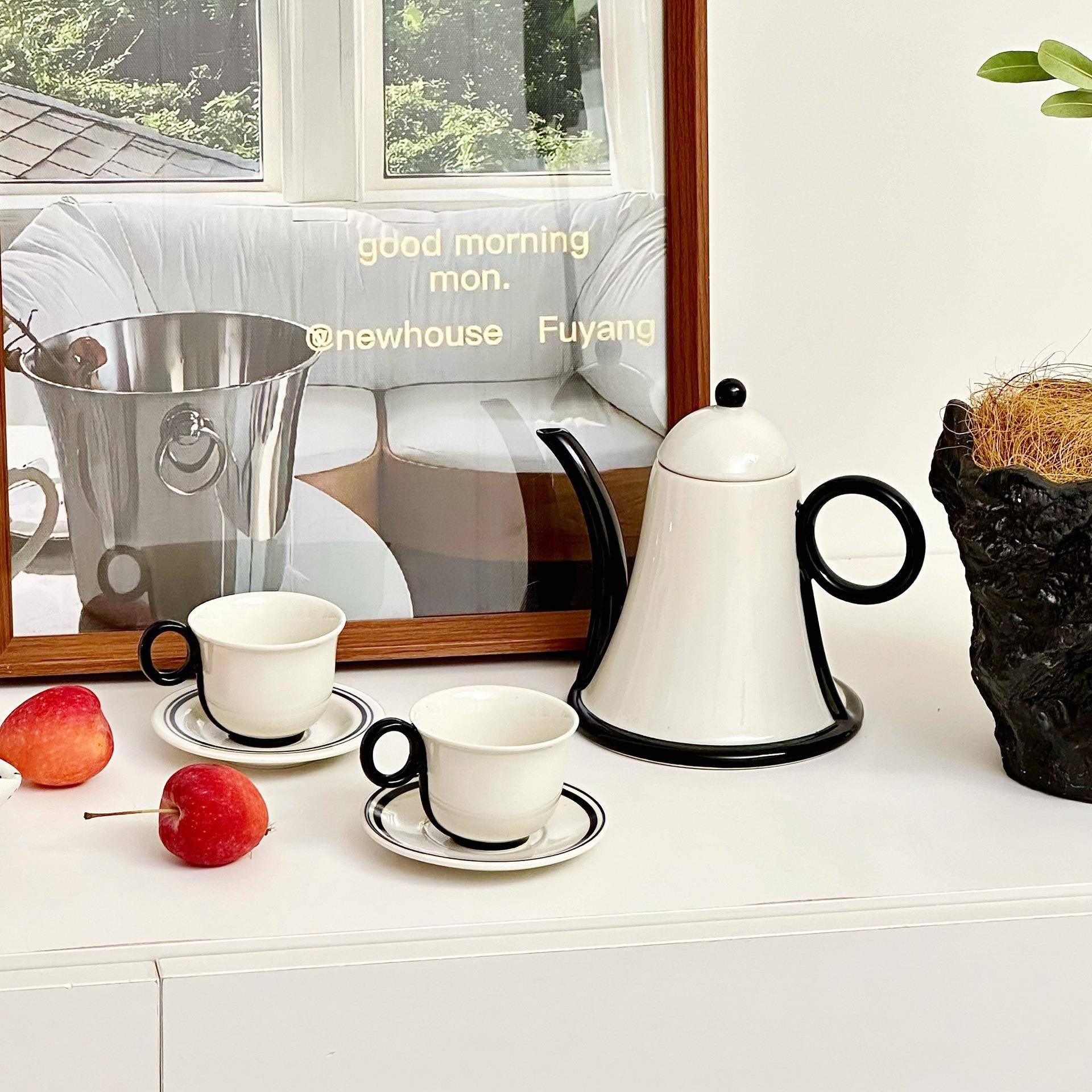 轻奢北欧奶油杯子套装陶瓷杯具水杯家用客厅餐厅高档水壶茶杯茶具