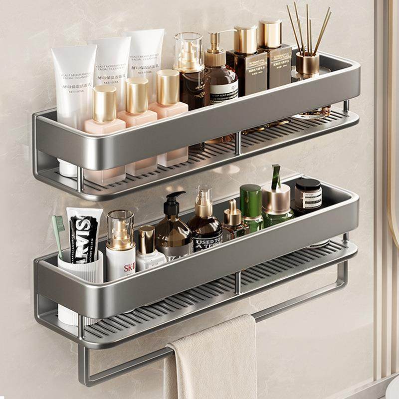 卫生间浴室毛巾架置物架子一体免打孔加高厕所洗手洗漱台收纳挂杆,收纳整理,书桌收纳置物架,淘宝优惠券,粉丝福利购,淘宝优惠卷