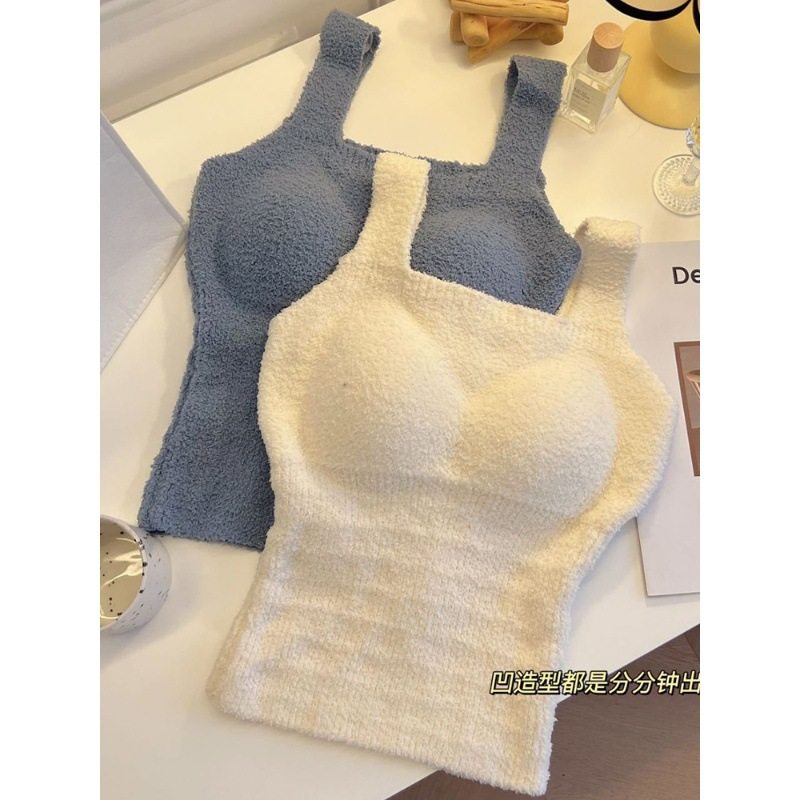 带胸垫加绒吊带保暖背心女羊羔绒毛绒保暖打底衫秋冬免穿文胸一体,女士内衣/男士内衣/家居服,保暖背心,淘宝优惠券,粉丝福利购,淘宝优惠卷