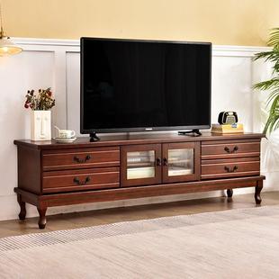 电视机柜 客厅卧室欧式 现代简约小户型美式 实木电视柜茶几组合套装