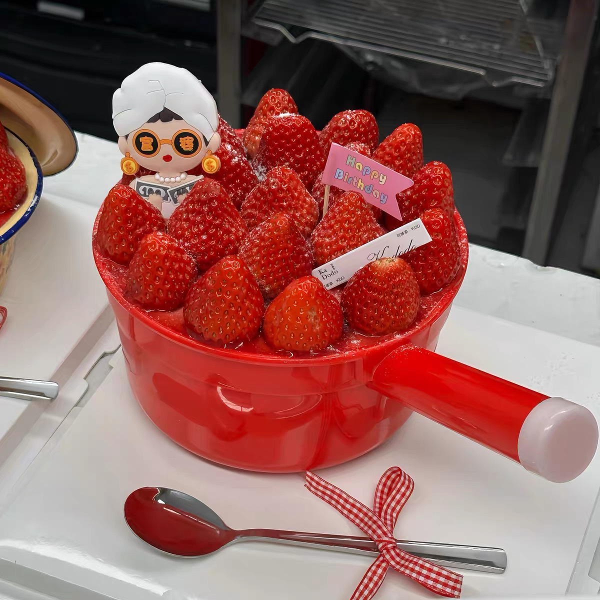 网红同款红色水瓢草莓蛋糕碗圣诞节创意搞怪水勺水舀蛋糕杯蛋糕盆