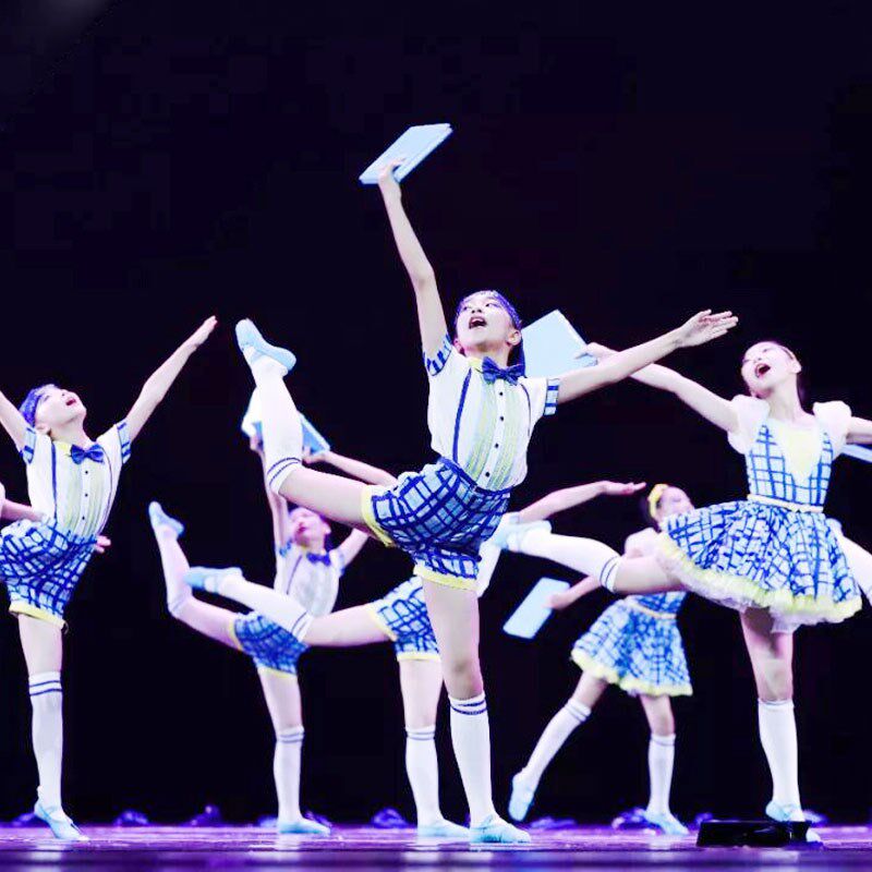 六一儿童格子蓬蓬裙舞蹈服超人妈妈小学生背带裤毕业合唱演出服装