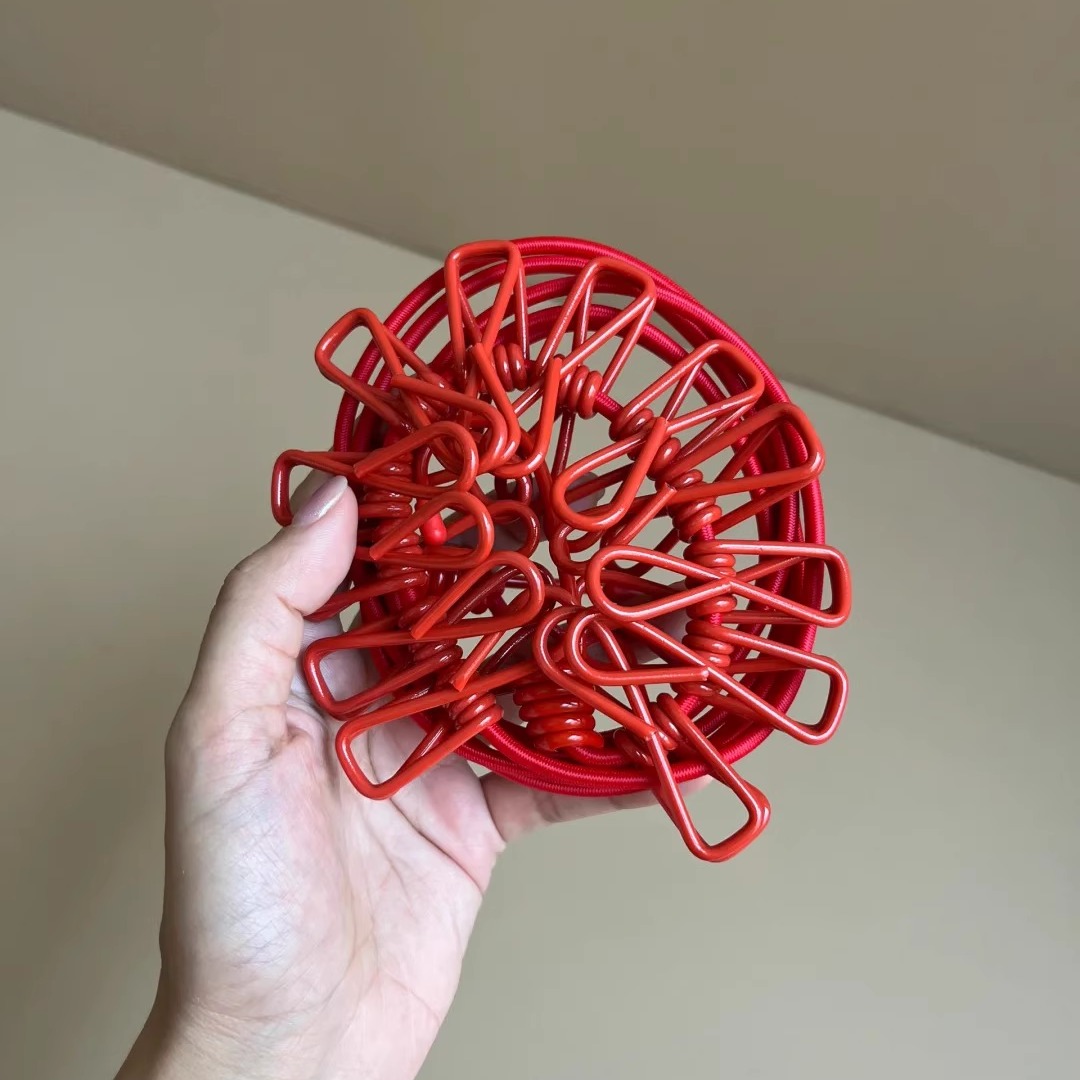 带夹晾衣绳旅行便携可伸缩防风晒衣绳12个夹晾衣架晾衣绳外晒被子