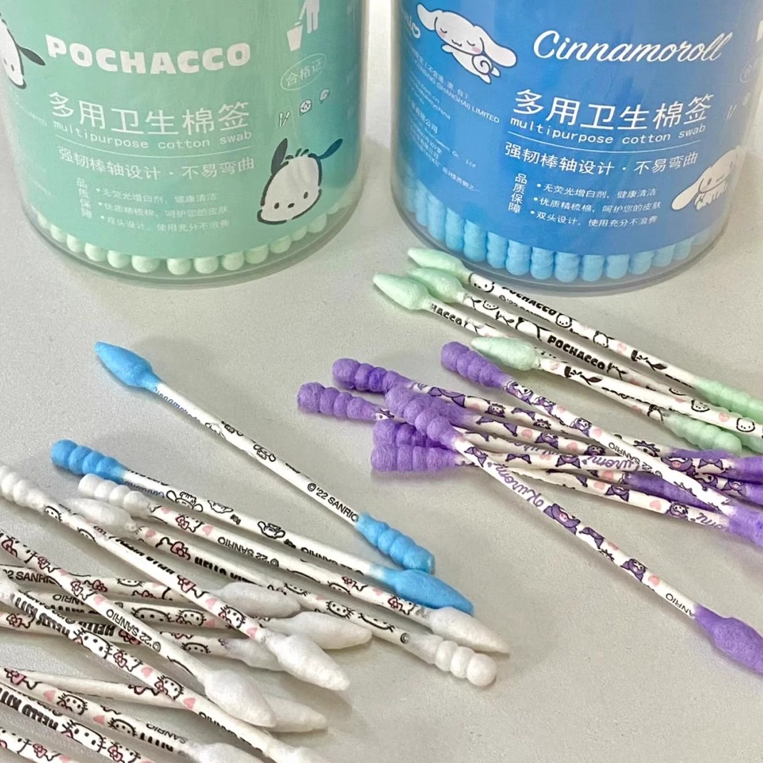 自带三丽鸥印花的棉签属实可爱