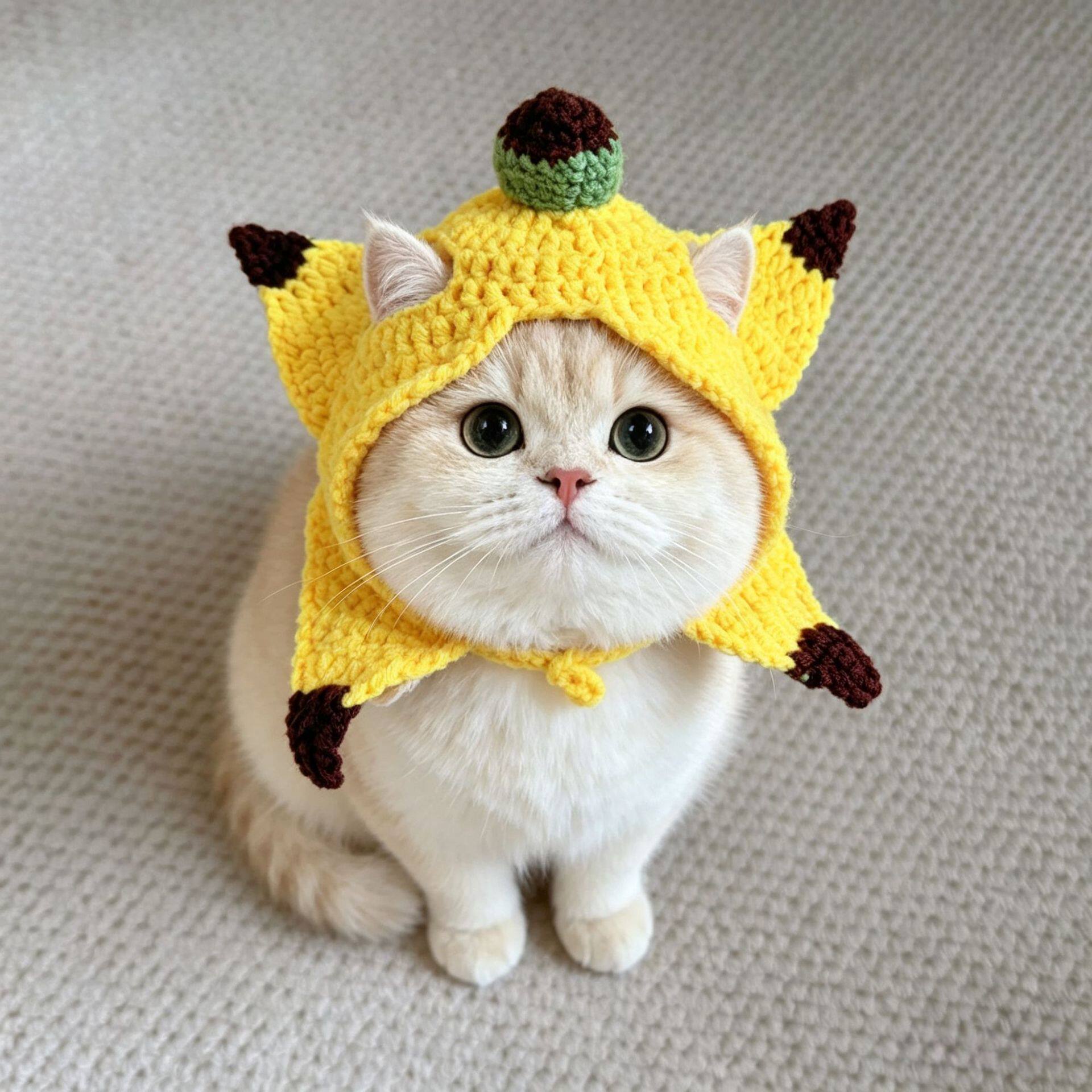 萌尚乐园 宠物香蕉帽搞怪头饰猫咪配饰狗狗创意香蕉造型拍照道具
