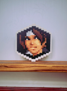 拳皇2002um选人界面草薙京头像像素积木手办积木材料包高15厘米