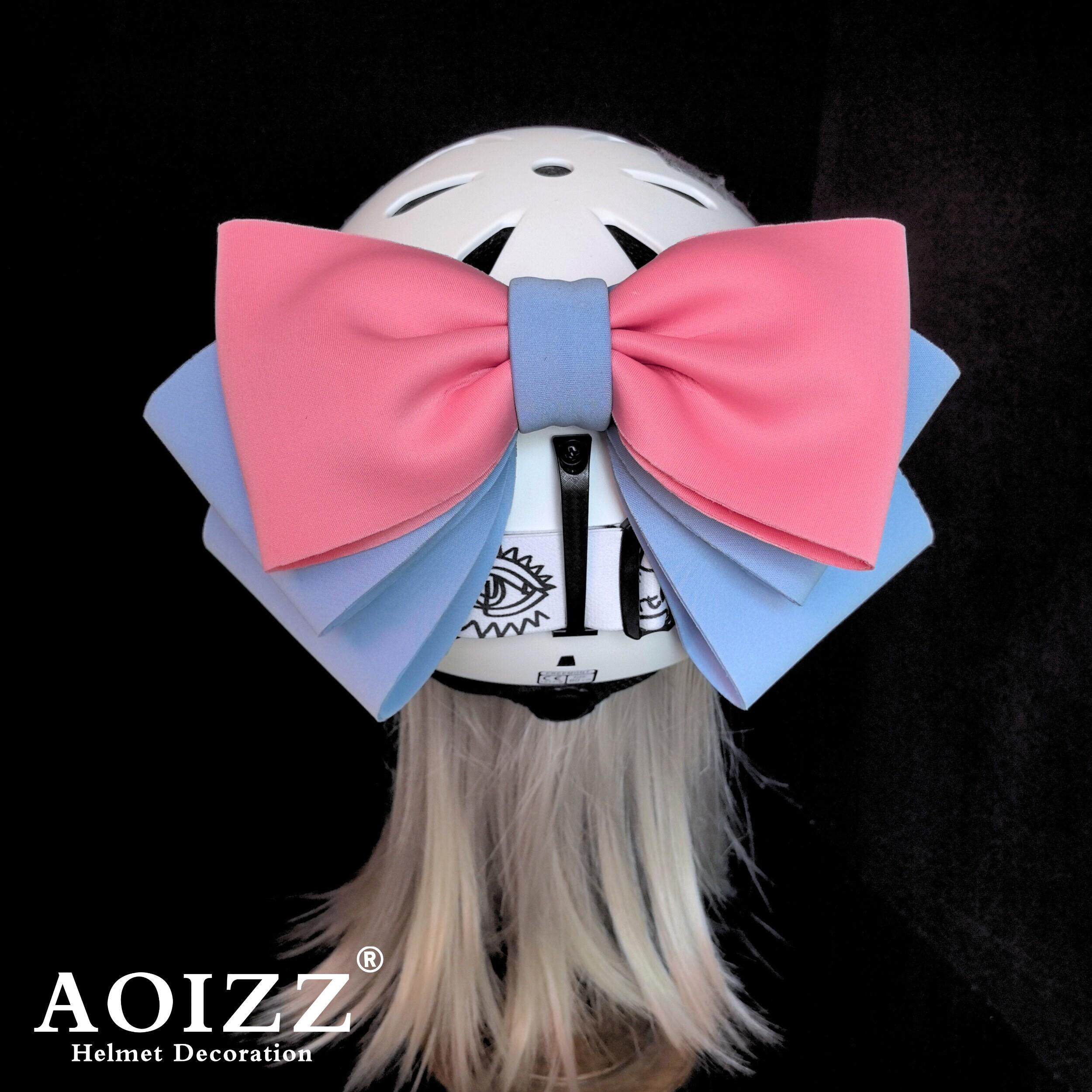 【AOIZZ】头盔装饰品女摩托电动机车滑雪快拆配件头盔蝴蝶结装饰