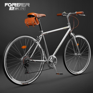 永久官方旗舰店自行车男女式成人通勤公路车禧玛诺变速复古单车