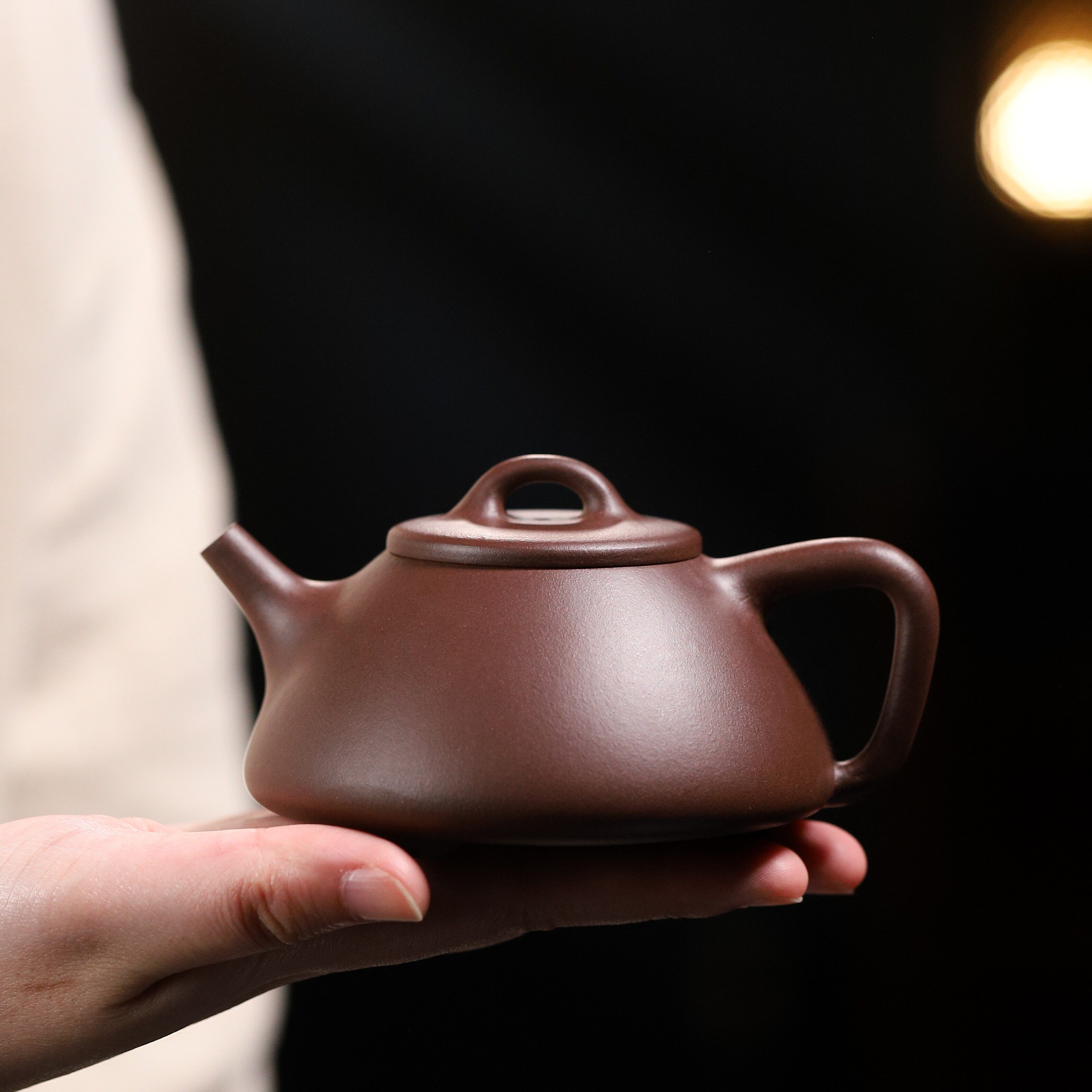 子冶石瓢壶宜兴正品紫砂壶全纯手工原矿老紫泥泡茶具网孔茶壶200c