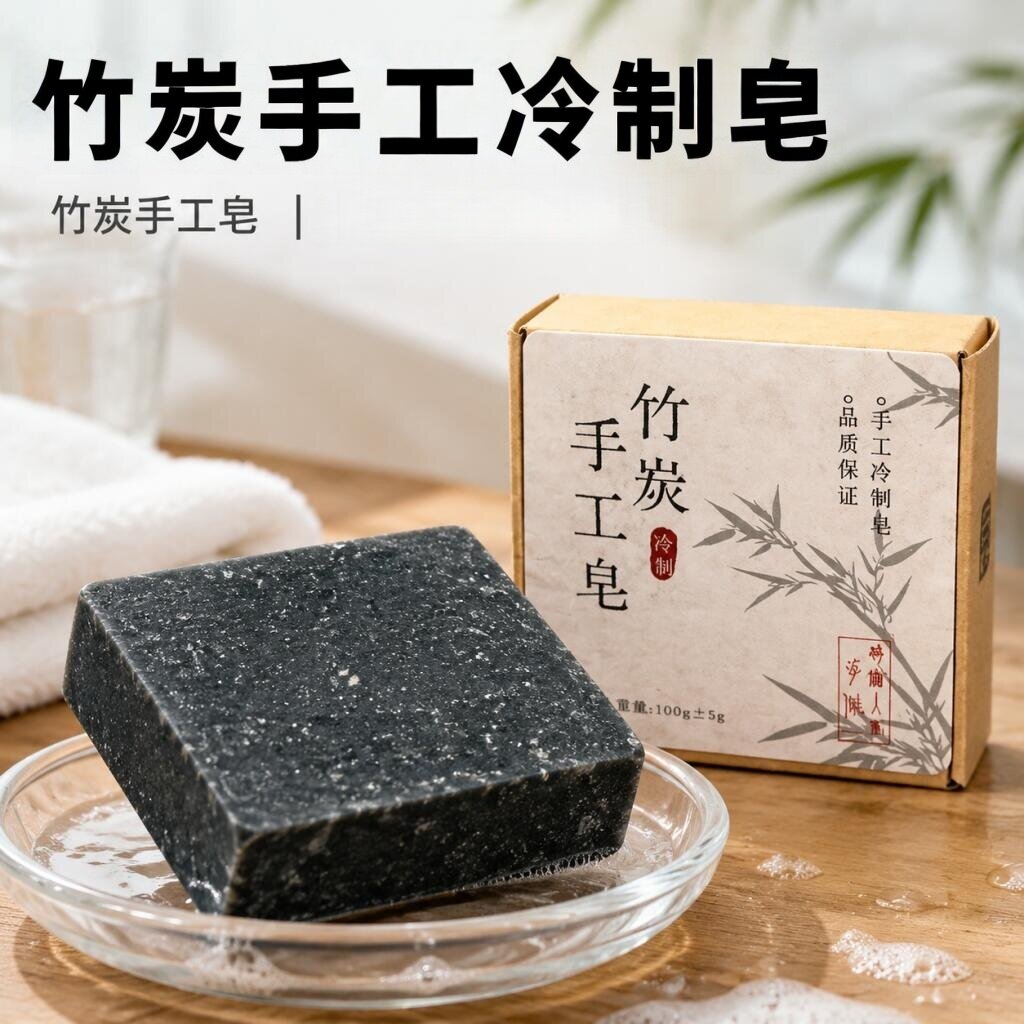 竹炭手工皂男女日常洗脸