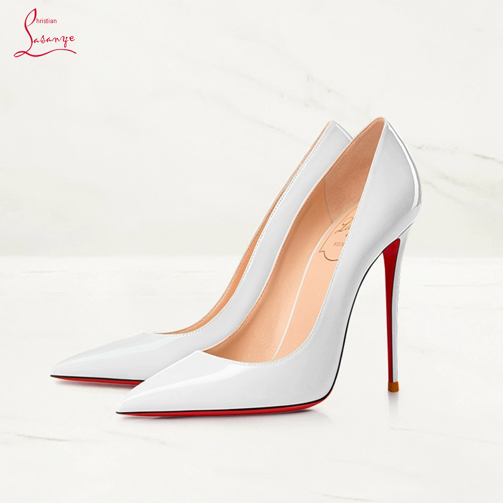 名媛御姐cl so kate白色漆皮红底高跟鞋秋季新款细跟尖头单鞋真皮