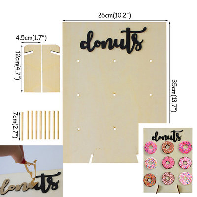 极速Wedding Decoration Donuts Wall Wooden Holds Stand Desser