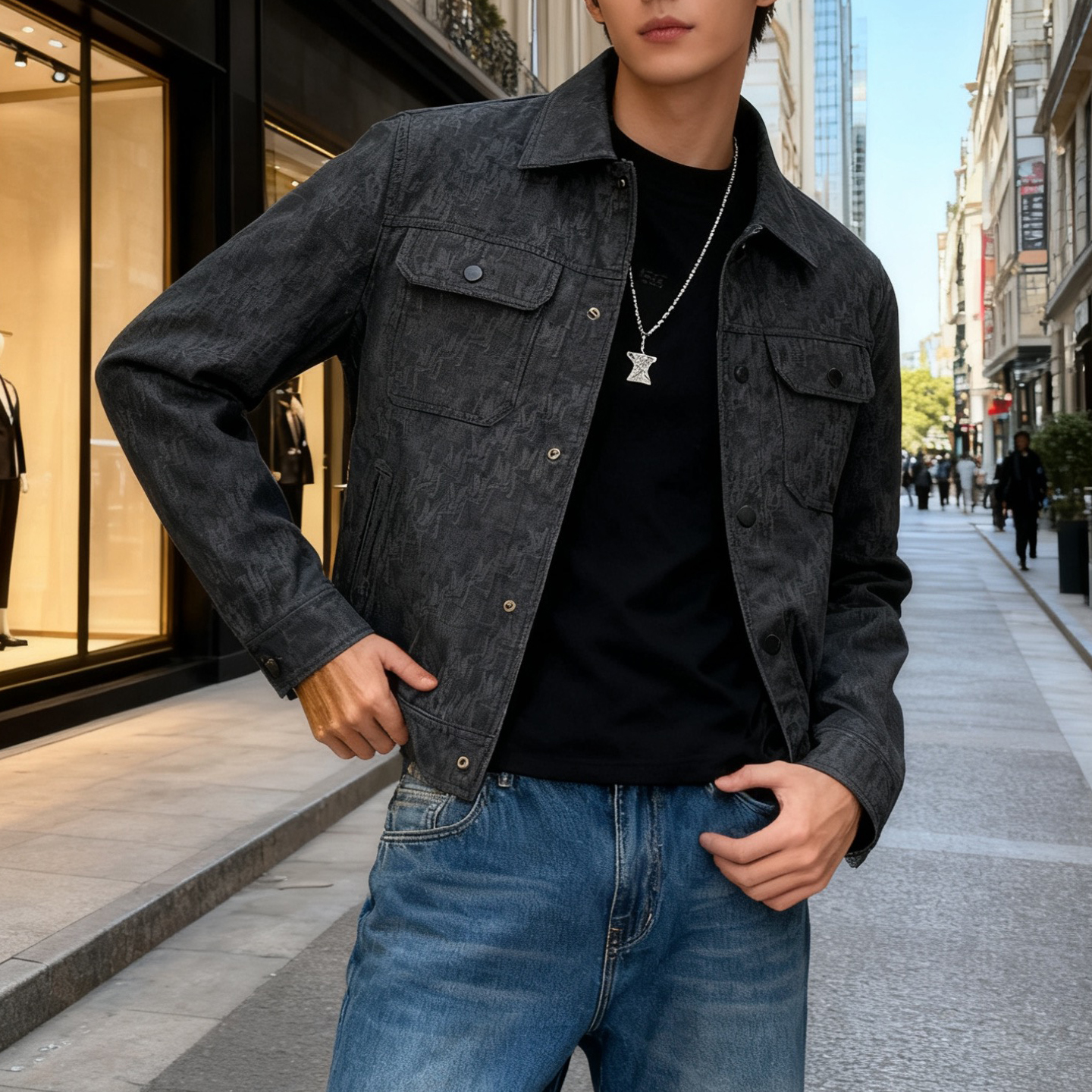 皮衣外套男款2025新款秋冬加绒