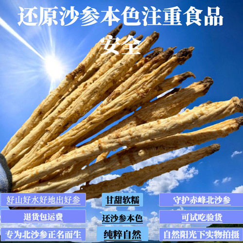 北沙参干货沙参内蒙古赤峰北沙参不熏硫自然晾晒产地直发农户自种