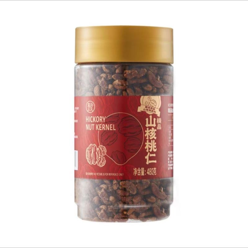 盒马代购精品山核桃仁饱满果仁免剥干净配方坚果休闲零食罐装480g