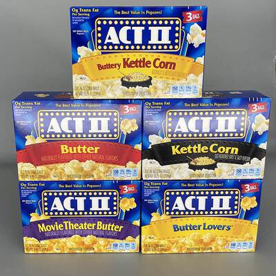 美国进口Act II Butter POPCORN艾可提黄油爆米花 微波炉 玉米粒