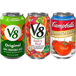 美国进口健康饮品V8混合蔬菜汁340ML  可做培养基 金宝纯番茄汁