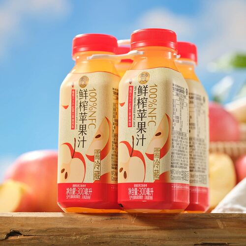 100%NFC鲜榨苹果汁300ml*4