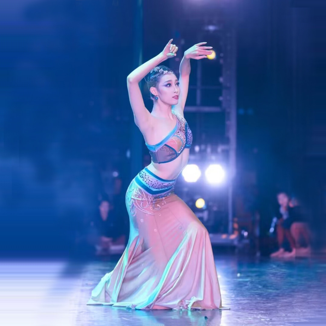 李美静同款傣族舞蹈服演出服傣族舞剧目紫陶灵艺考荷花奖表演服装