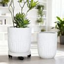 陶瓷大花盆白色简约大号家用客厅落地兰花虎皮兰天堂鸟绿植送托盘