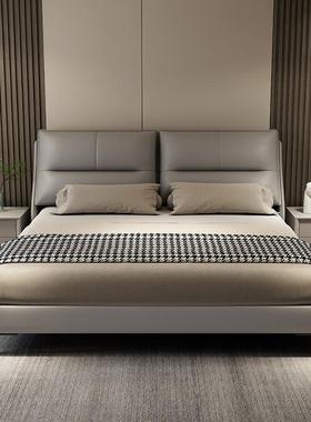 CBD家居皮床现代简约轻奢1米8婚床主卧室高端大气双人