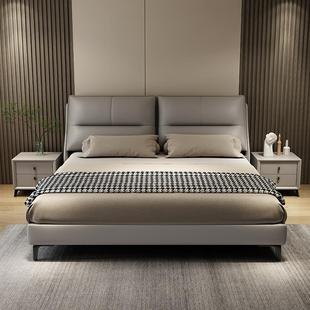 CBD家居皮床现代简约轻奢1米8婚床主卧室高端大气双人