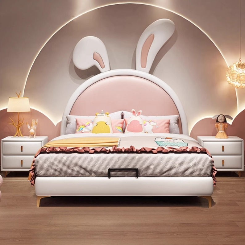 CBD家居儿童床女孩公主床现代简约卡通兔子床1.5米单人