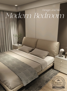 CBD家居家居意式极简轻奢皮床主卧真皮床现代简约大象耳朵