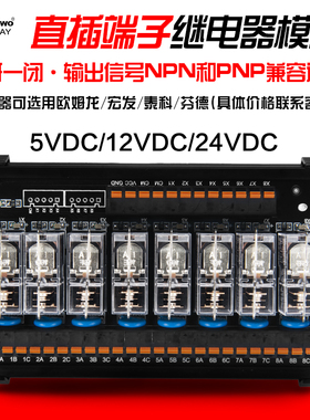 新款直插端子终端电磁继电器PLC放大板单片机输出控制模块12V24V
