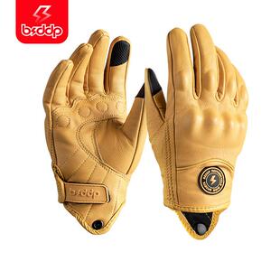 BSDDP哈雷手套摩托车夏季真皮复古巡航骑行机车男女透气防风四季