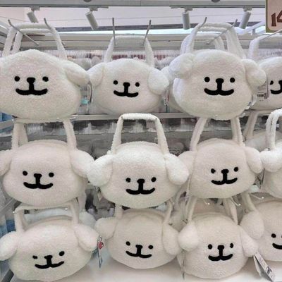 线条小狗联名包包毛绒可爱单肩斜挎包秋冬毛绒可爱卡通毛毛包